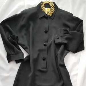 Ricki Freeman Black Silk Eveningwear Dress, Size 12
